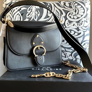 NWT COACH Leather Beat Shoulder Bag Black